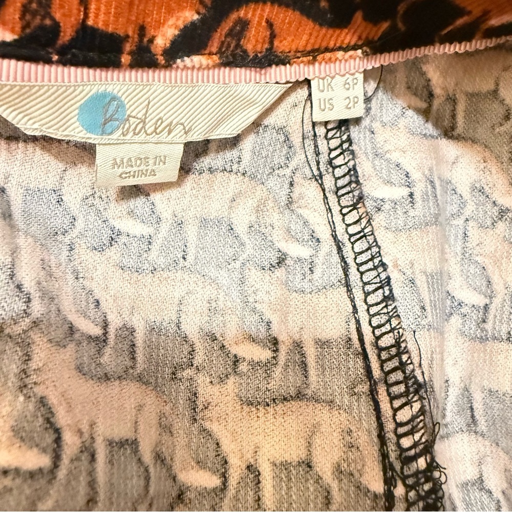 Boden Fox Patterned Corduroy Dress - Picture 6 of 7